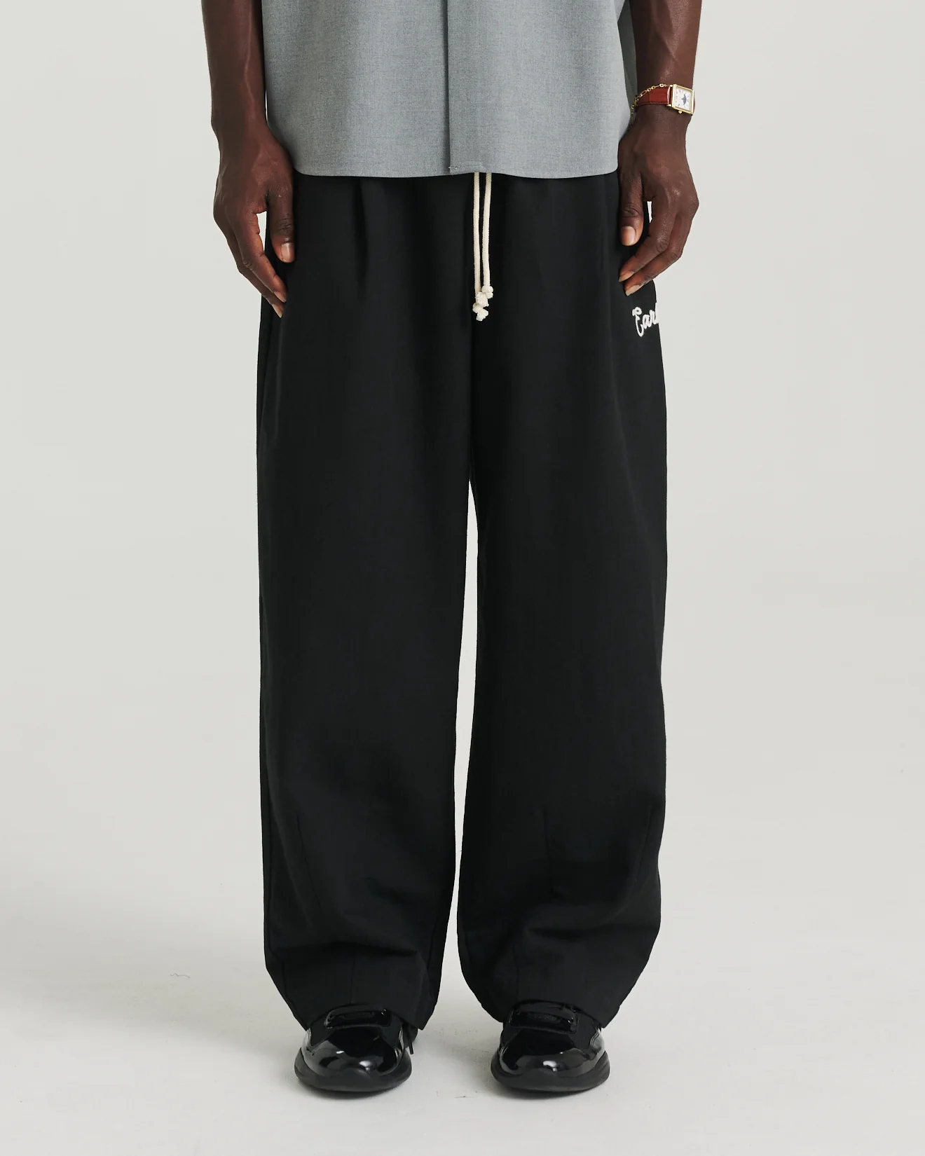 Cotton/Linen Easy Pant - Black - Image 3