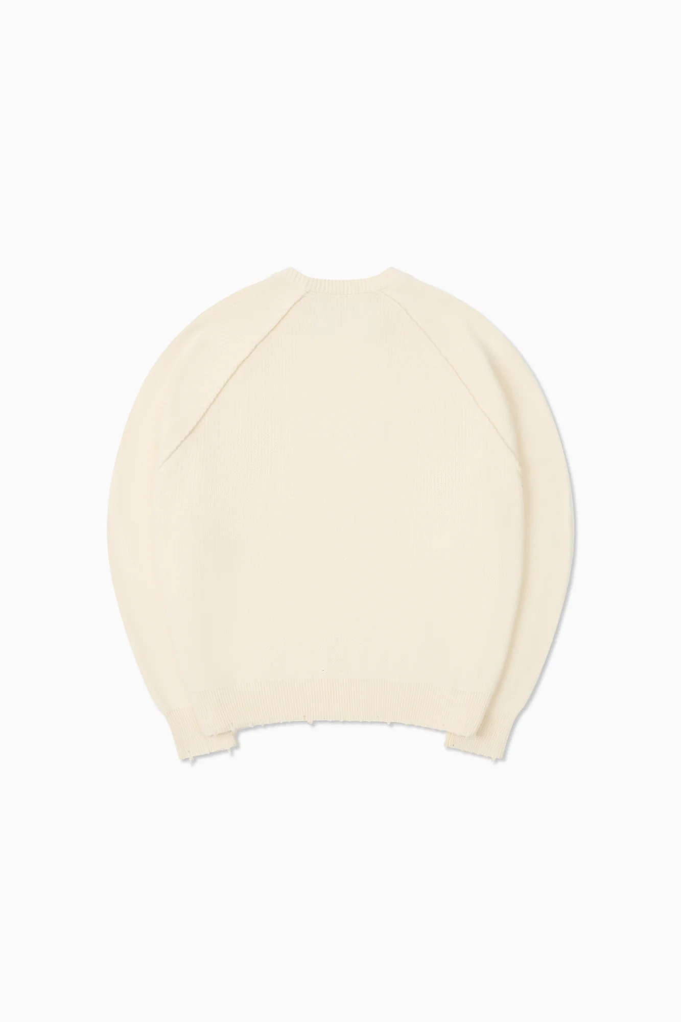 Distressed Hem Knit - Cream - Image 5