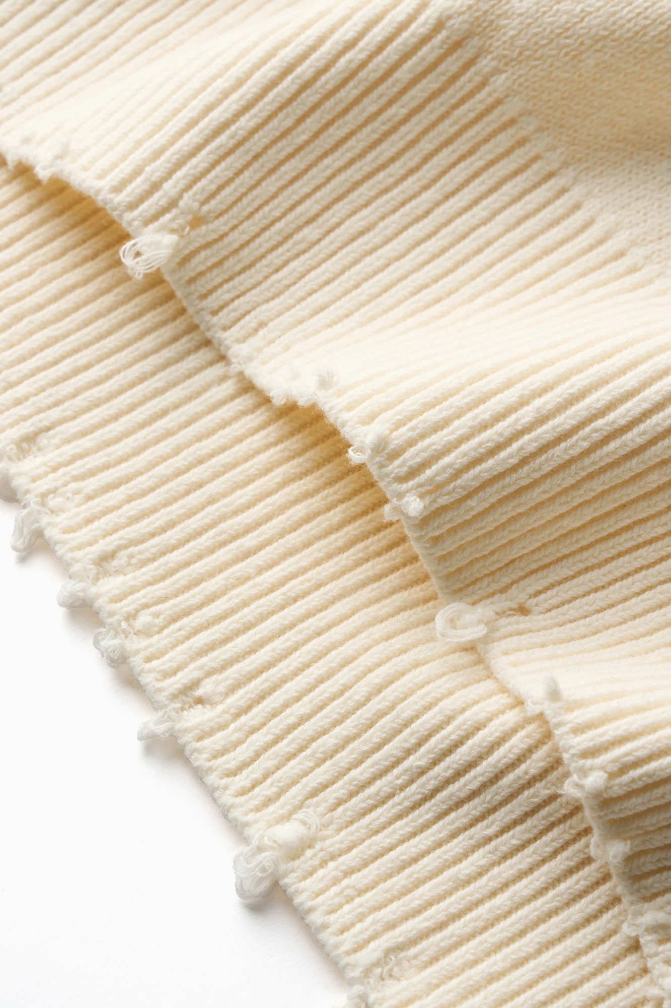 Distressed Hem Knit - Cream - Image 7