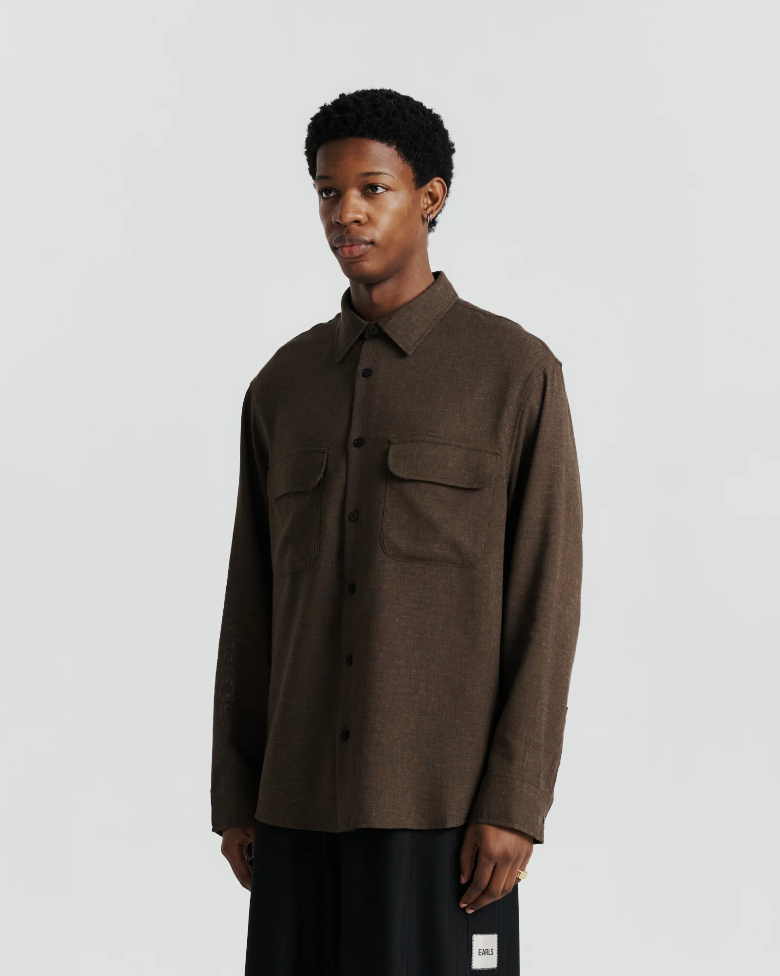 Flap Pocket Shirt - Brown - Image 4