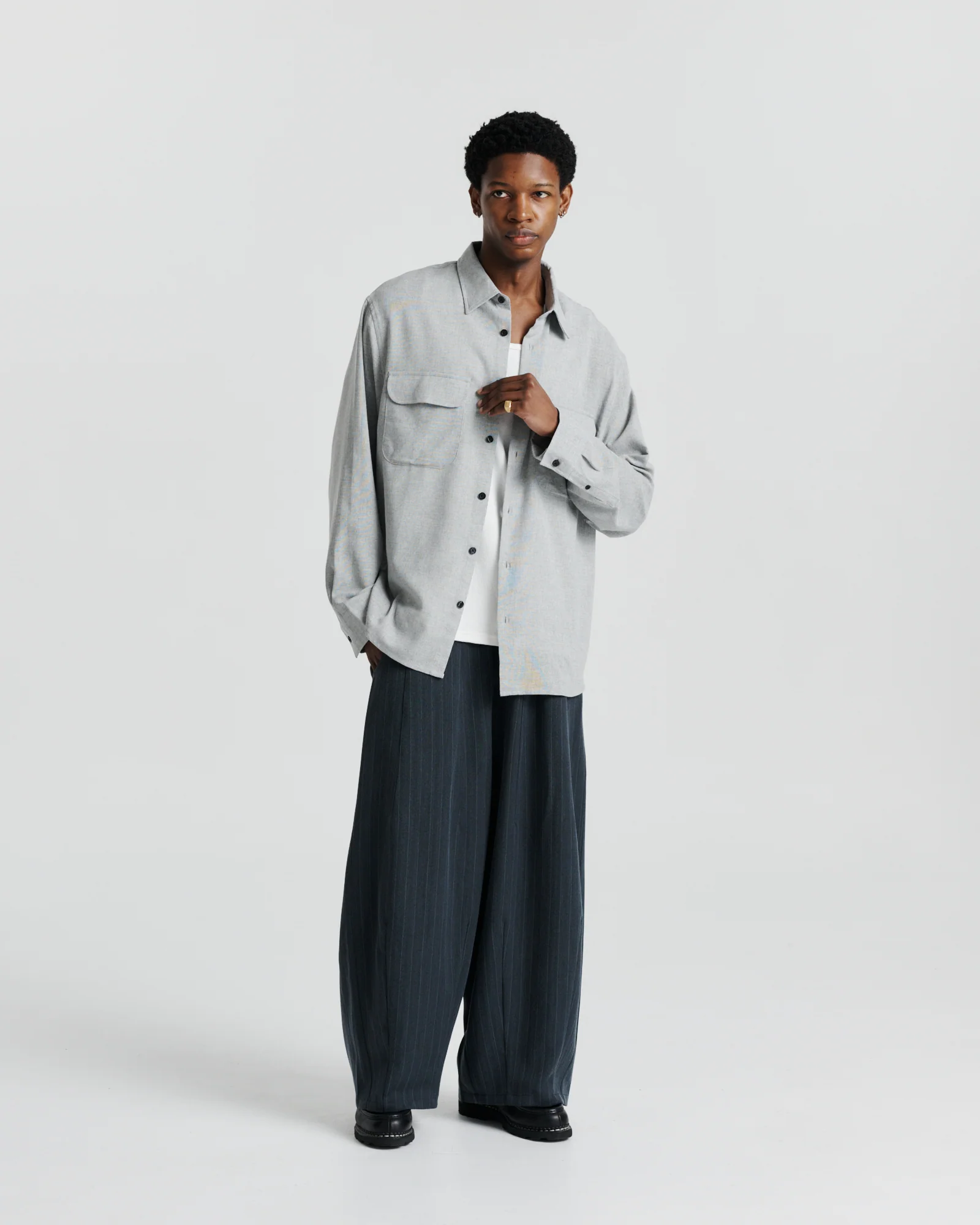 Flap Pocket Shirt - Grey - Image 3