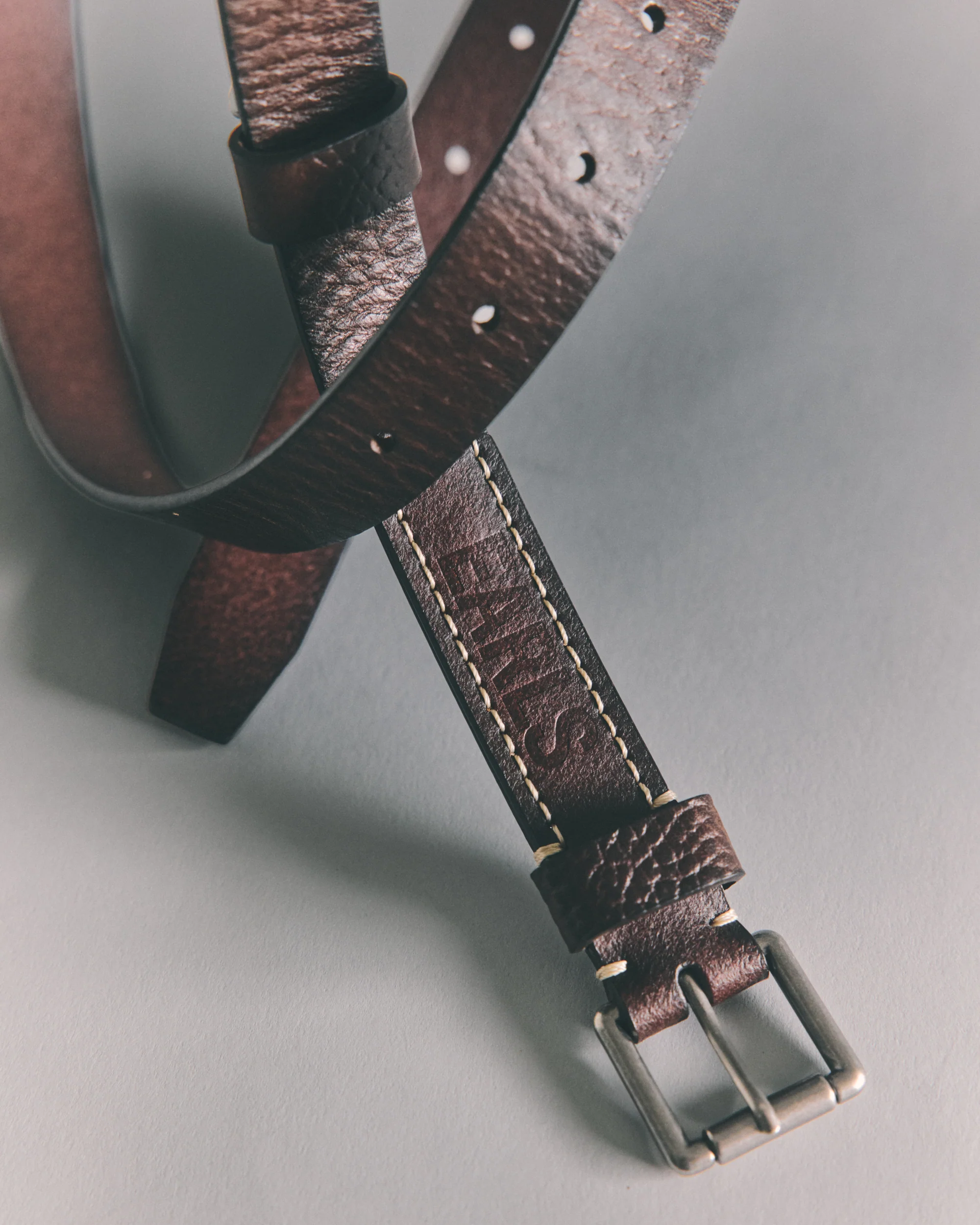 Leather Belt - Brown - Image 3