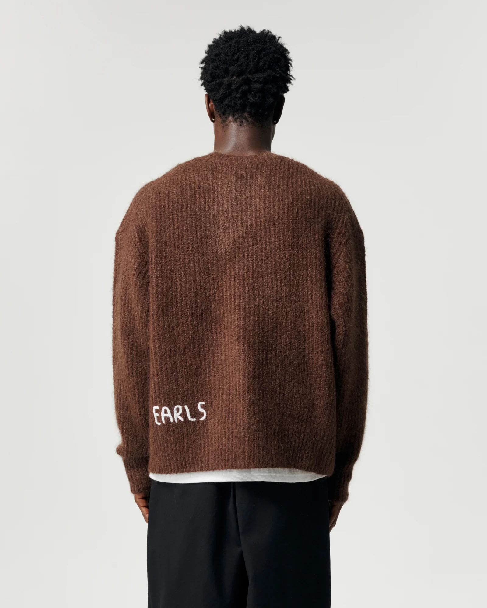 Mohair Knit Crew - Brown - Image 6