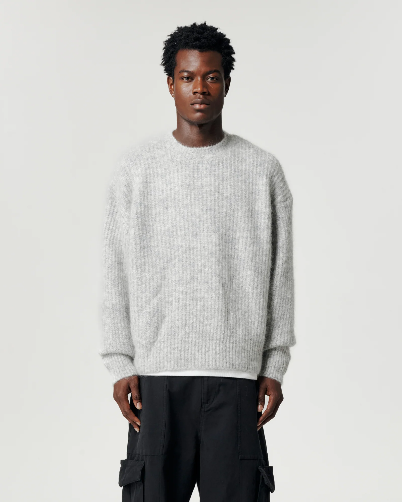 Mohair Knit Crew - Frost Marle - Image 3