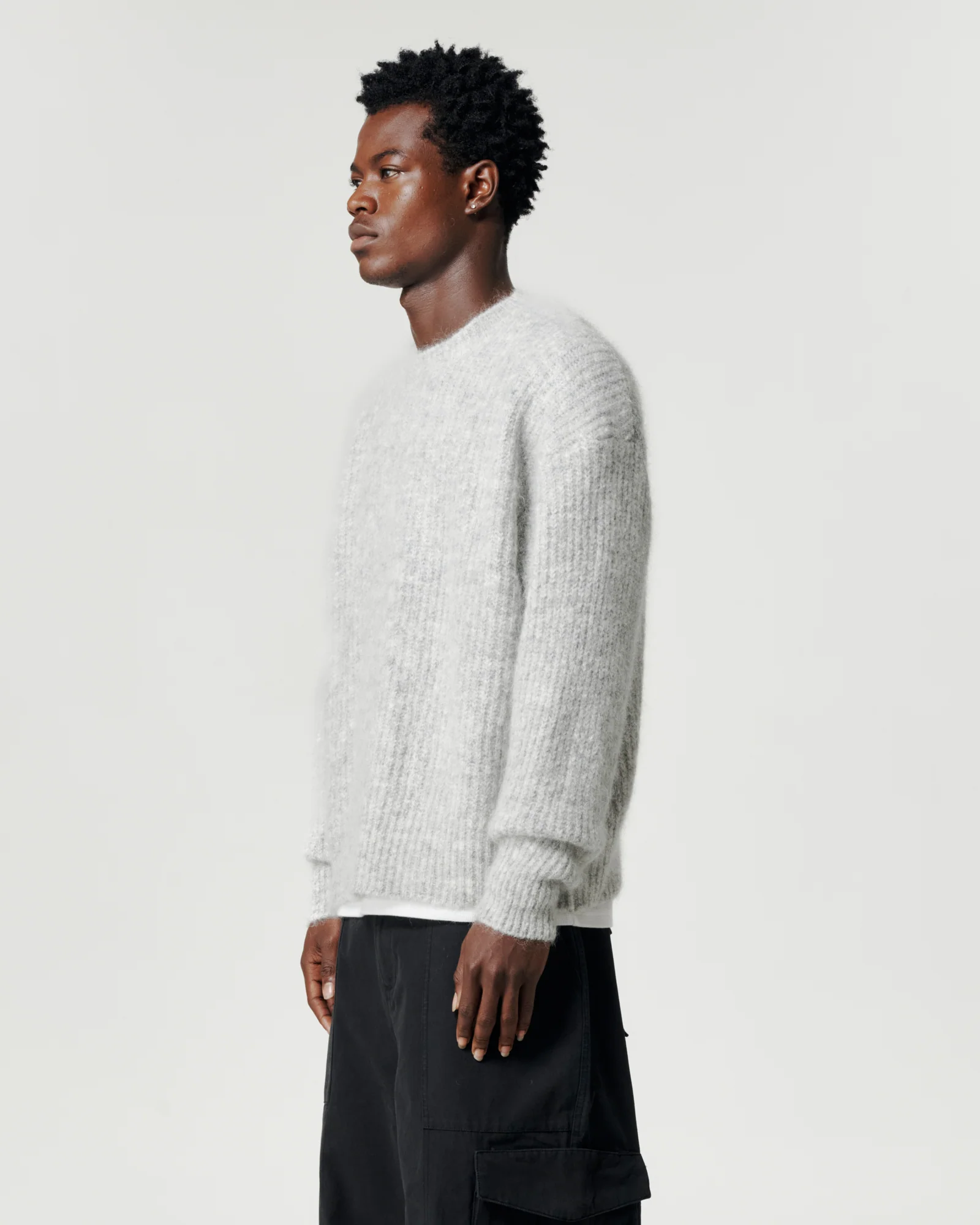 Mohair Knit Crew - Frost Marle - Image 5