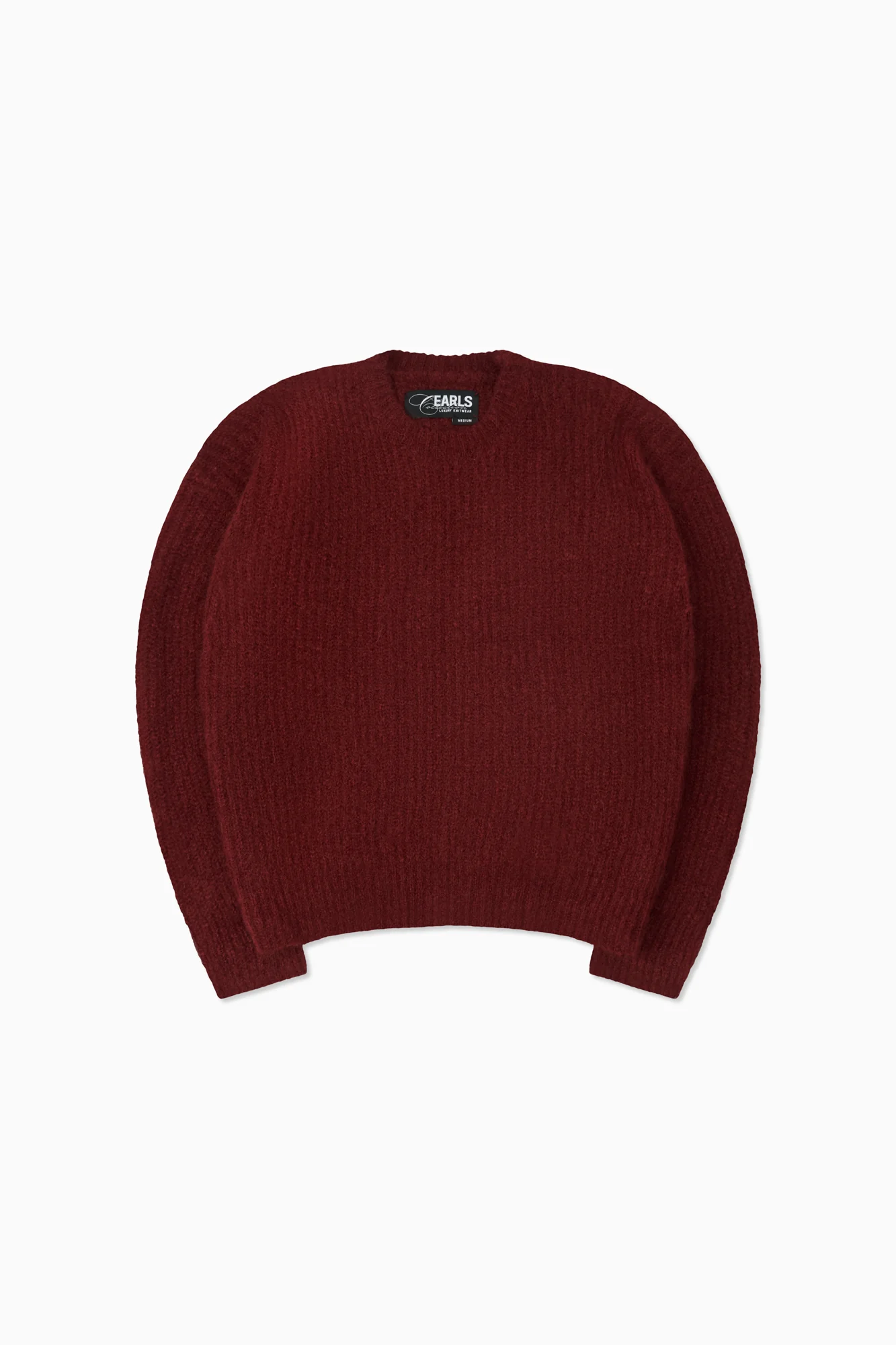 Mohair Knit Crew - Burgundy - Image 5