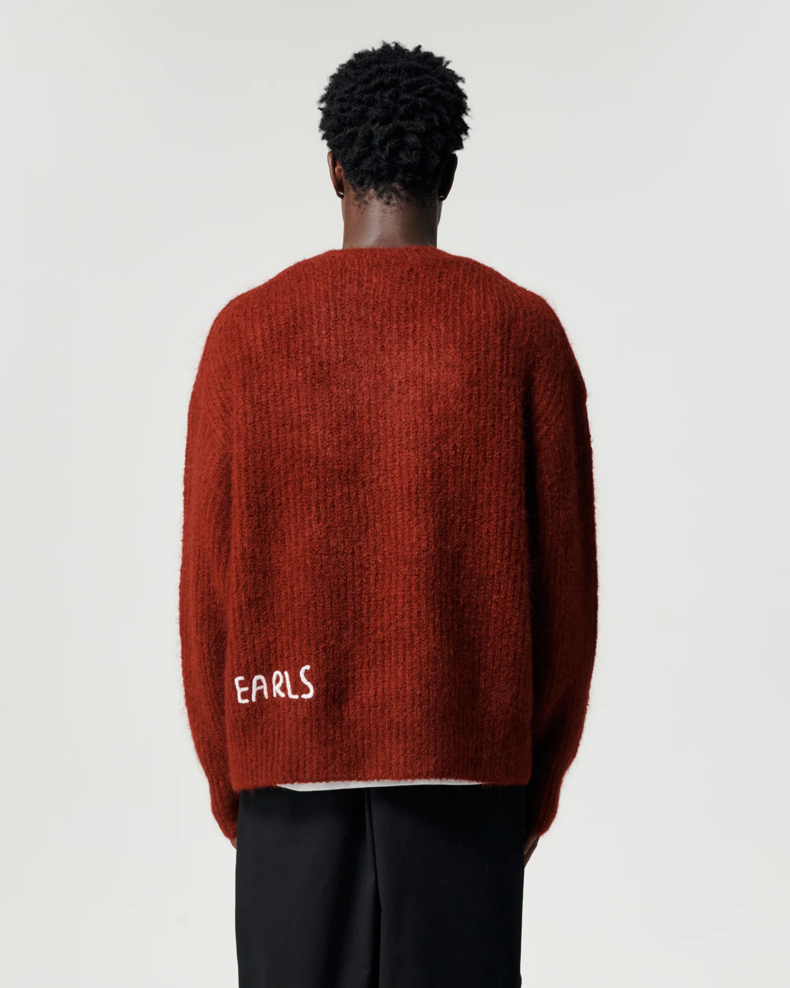 Mohair Knit Crew - Burgundy - Image 6