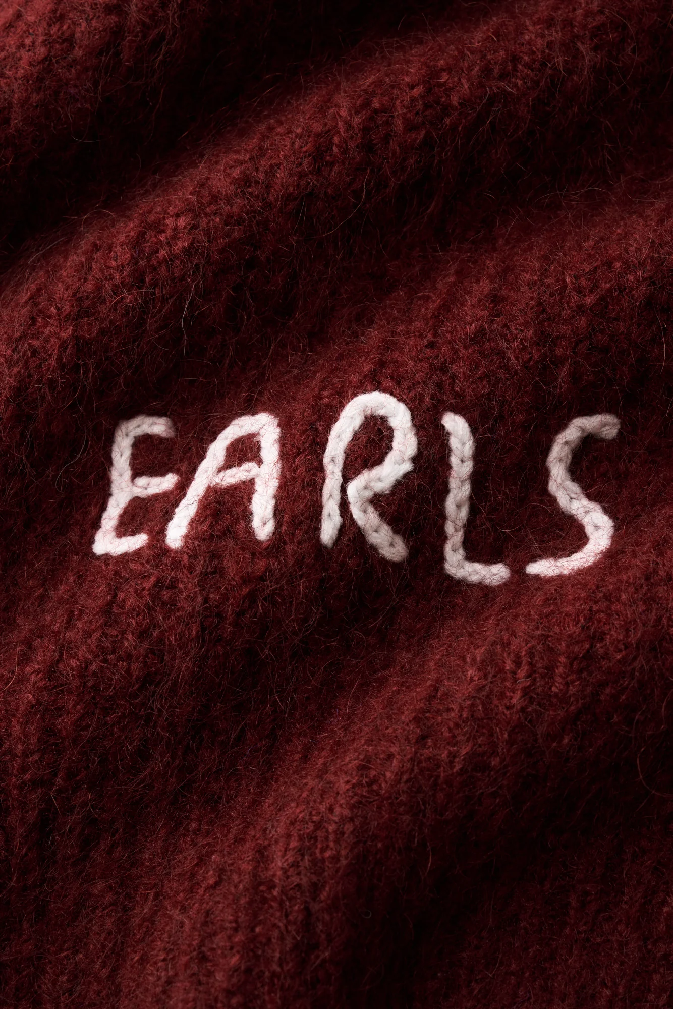 Mohair Knit Crew - Burgundy - Image 7