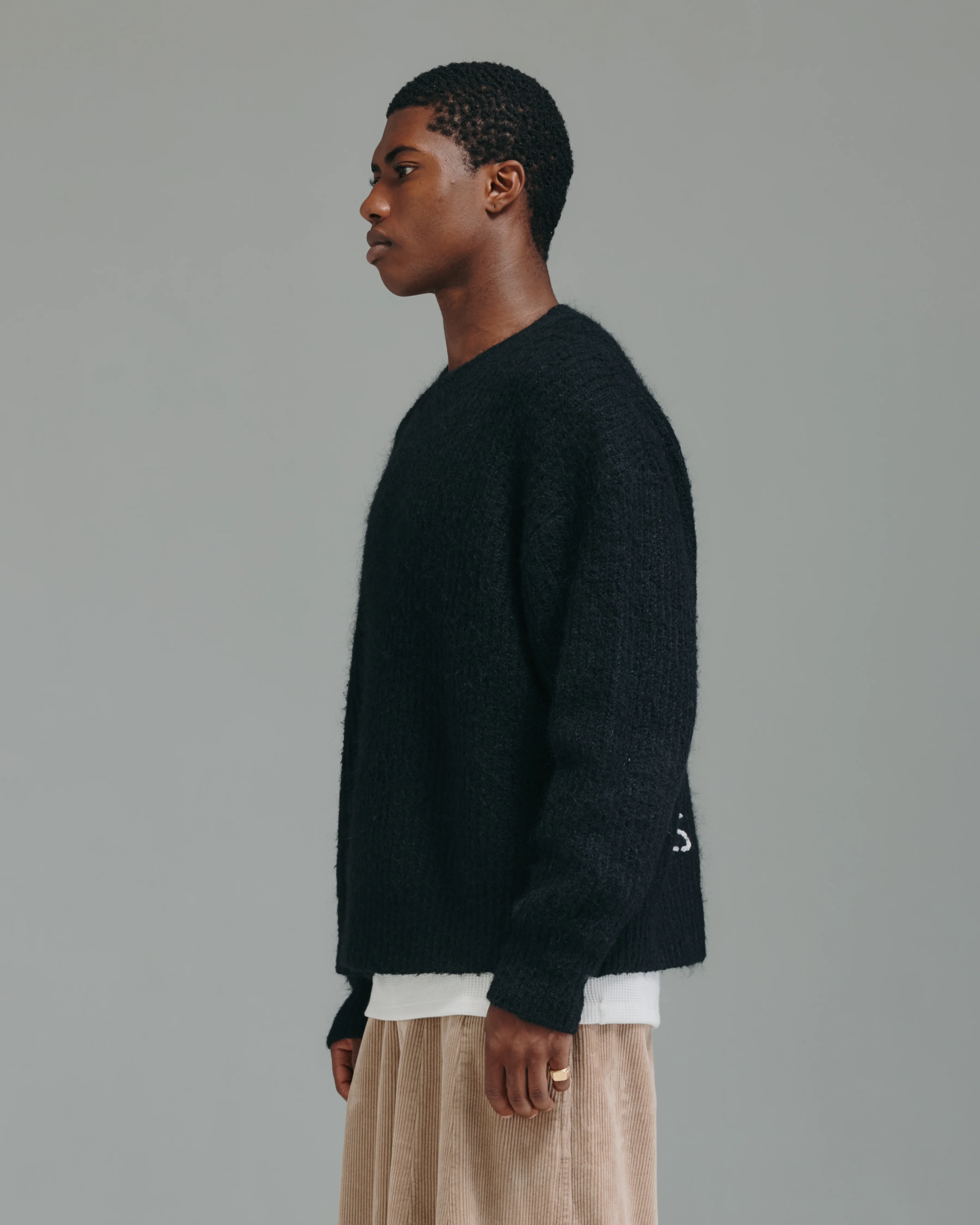 Solid Mohair Knit - Black - Image 3