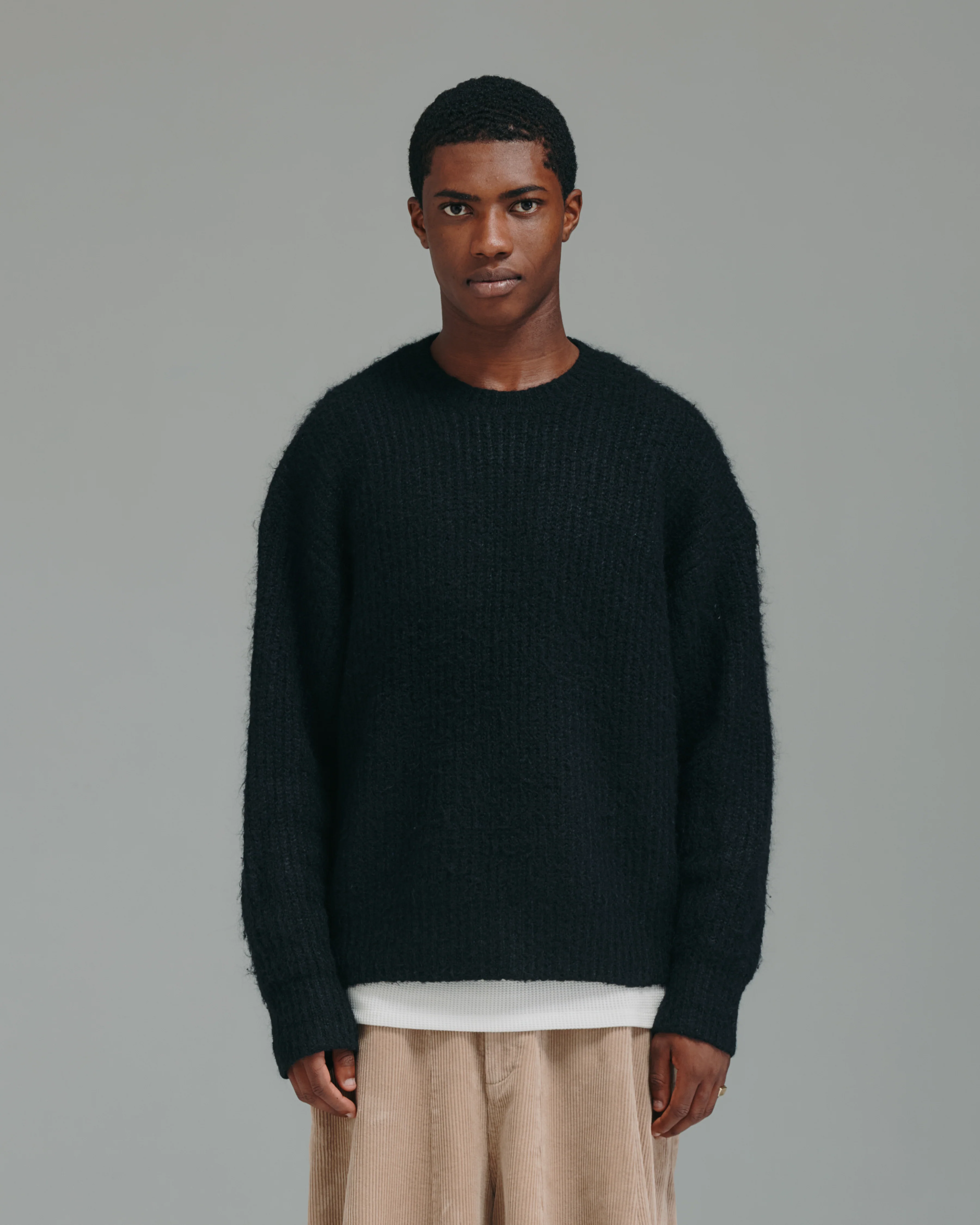 Solid Mohair Knit - Black - Image 5