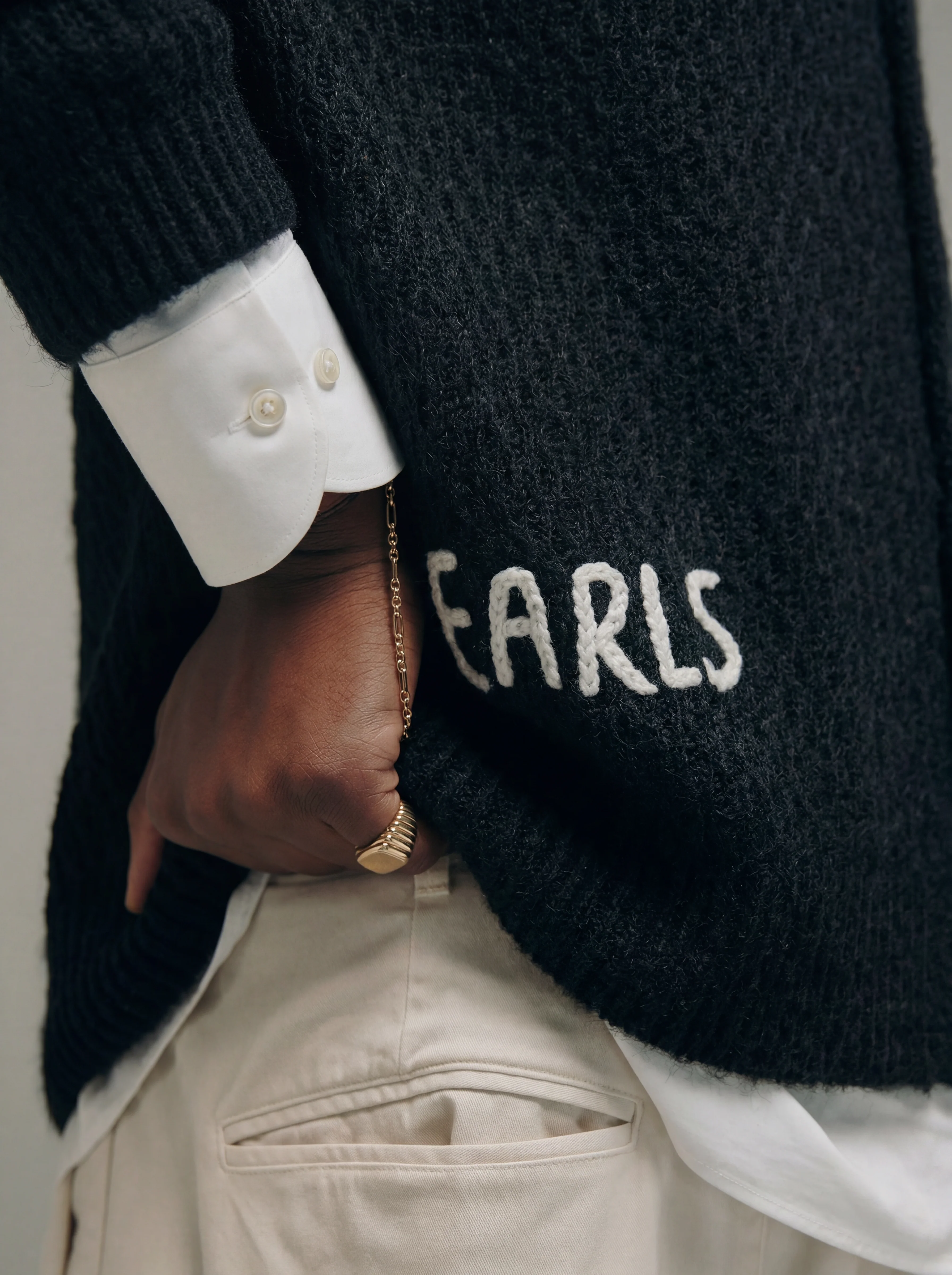 Solid Mohair Knit - Black - Image 6