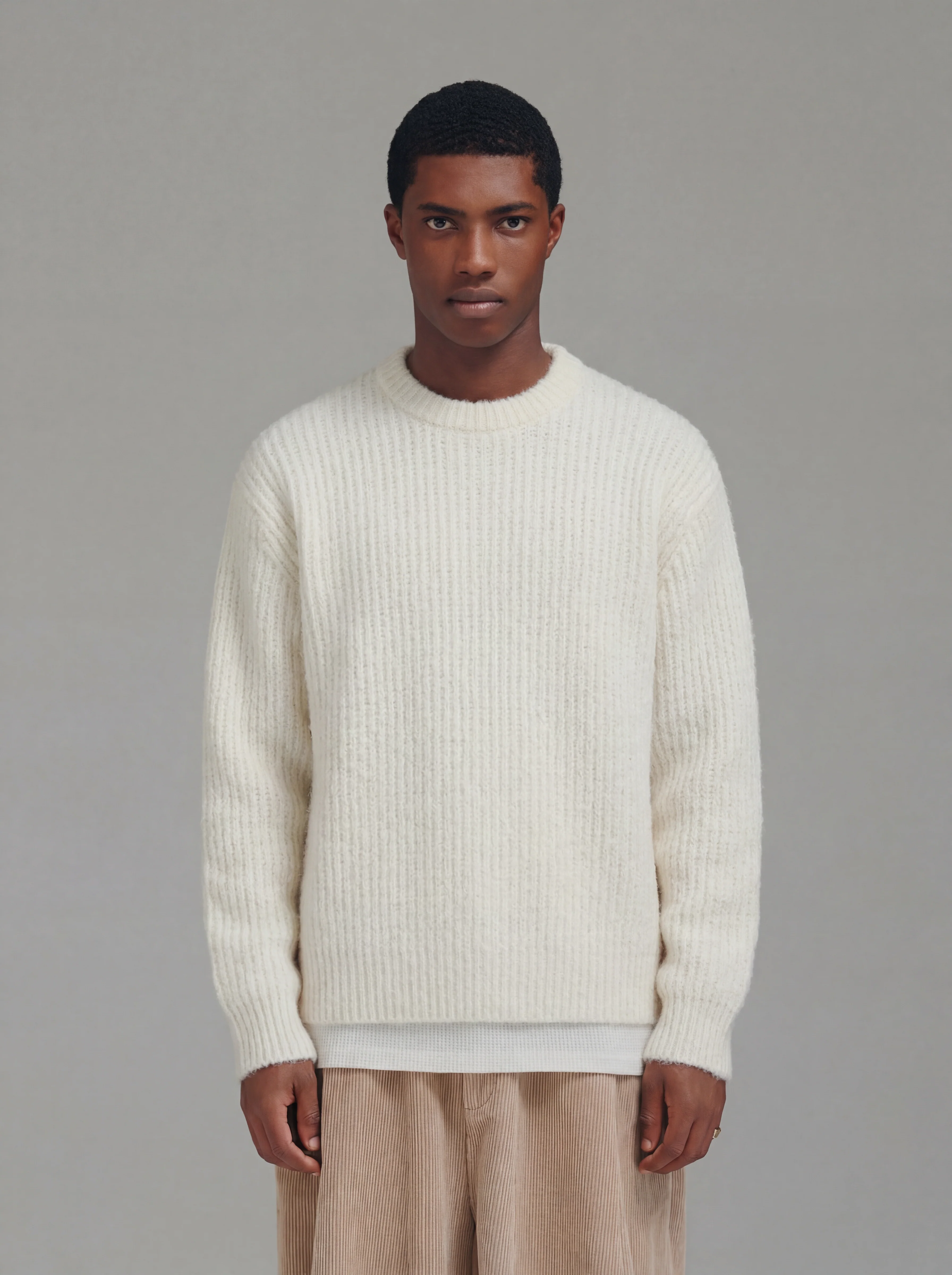 Solid Mohair Knit - Off White - Image 5
