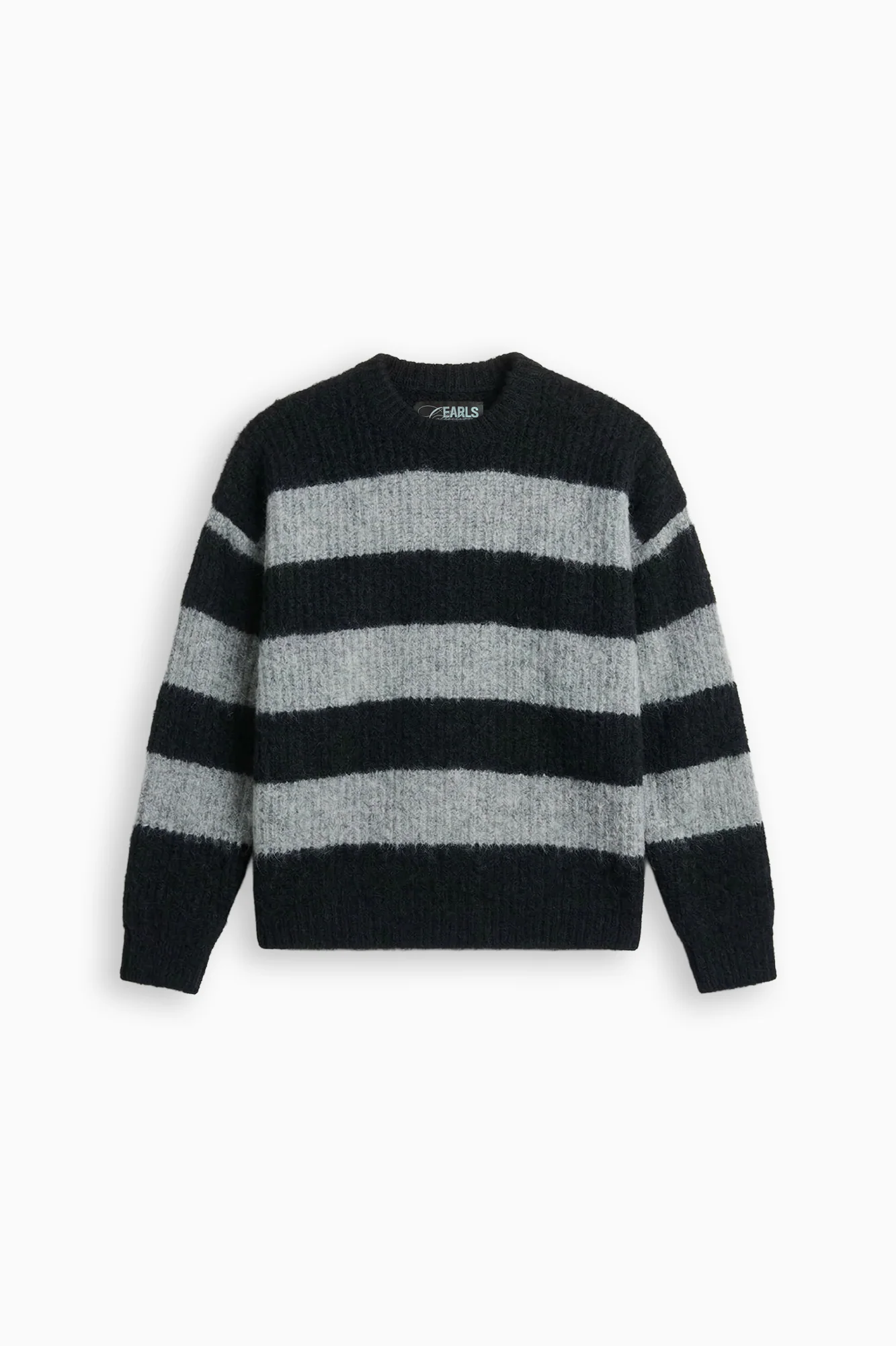 Stripe Mohair Knit - Black/Grey Marle - Image 5