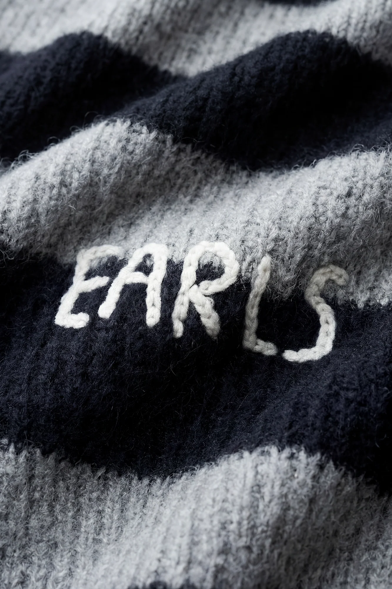 Stripe Mohair Knit - Black/Grey Marle - Image 6