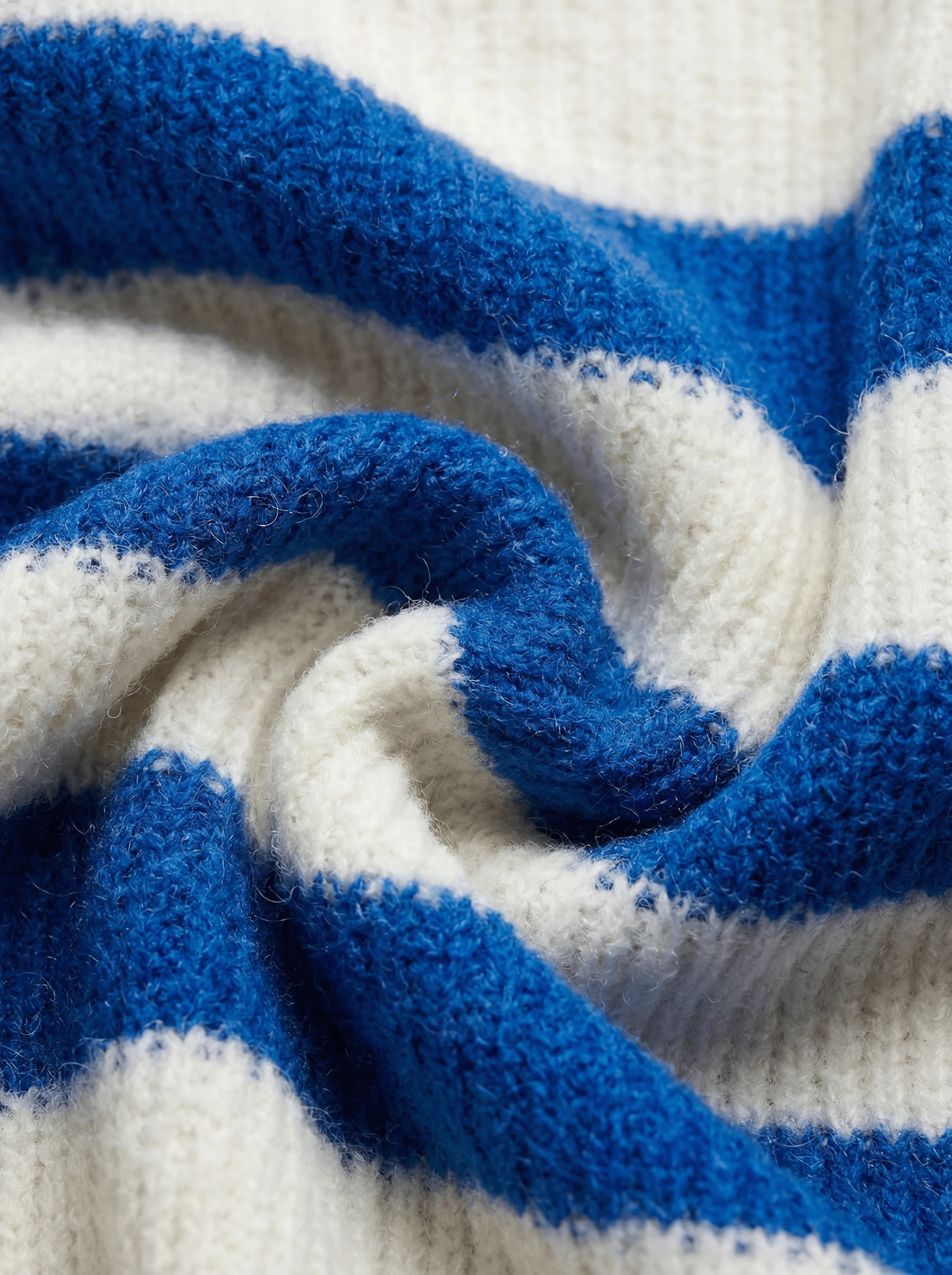 Stripe Mohair Knit - Off White/Blue - Image 4