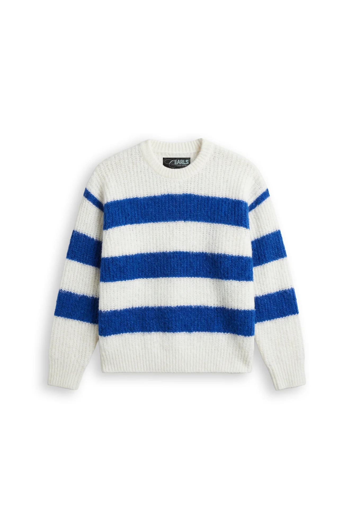 Stripe Mohair Knit - Off White/Blue - Image 5