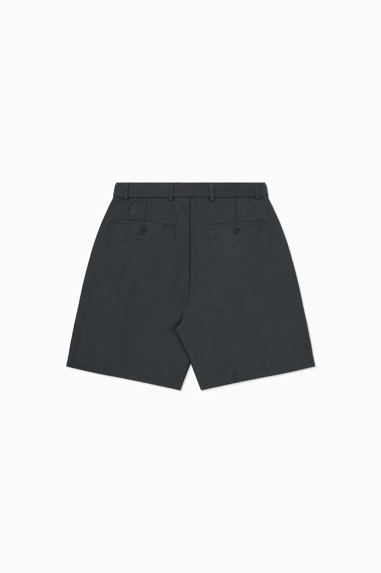 Twin Pleat Wool Short - Charcoal - Image 4